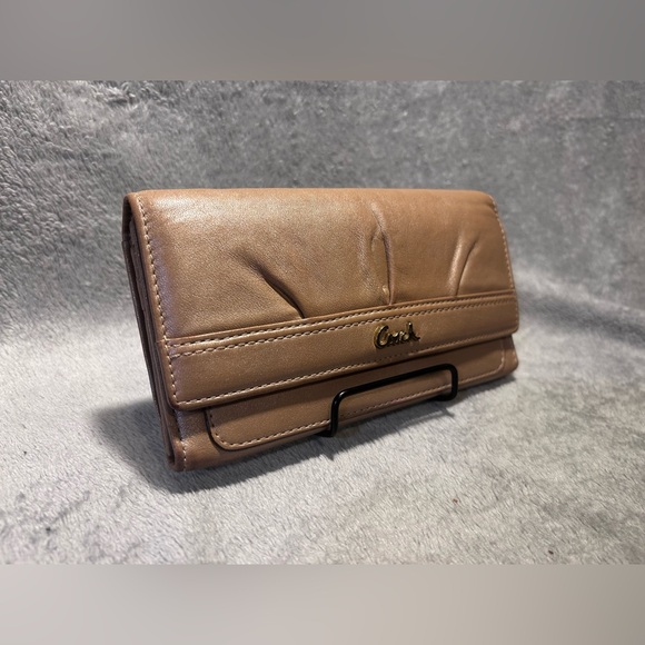 Vtg. Coach Leather Pleated Wallet - Picture 3 of 13